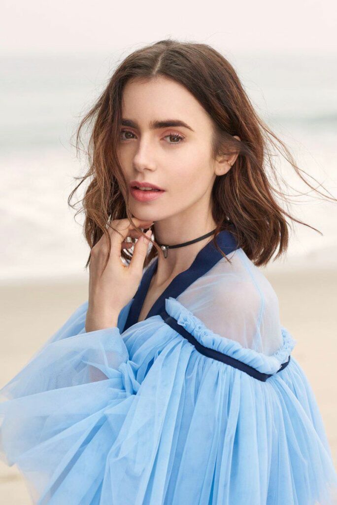 Lily Collins Backless Images
